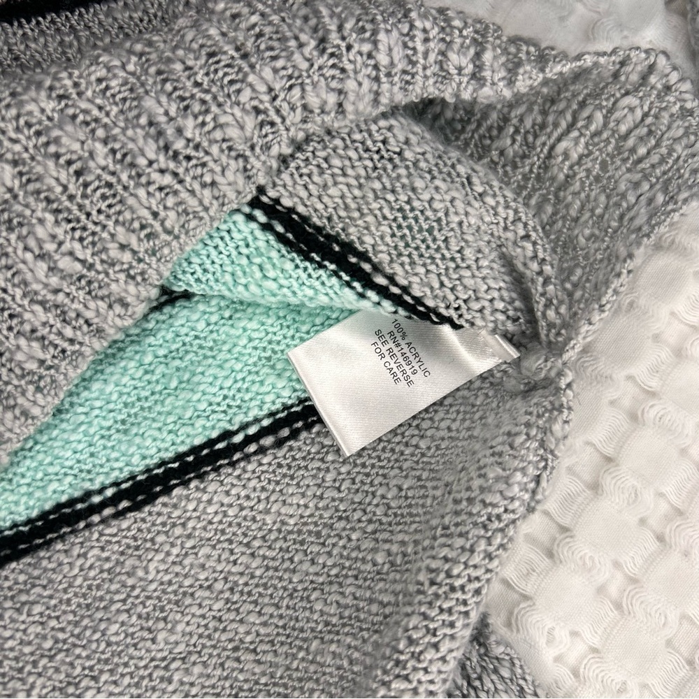 Cloud Chaser‎ Gray Knit Sweater Multicolor Stripes Long Sleeve Pullover | Size L - Picture 6 of 7